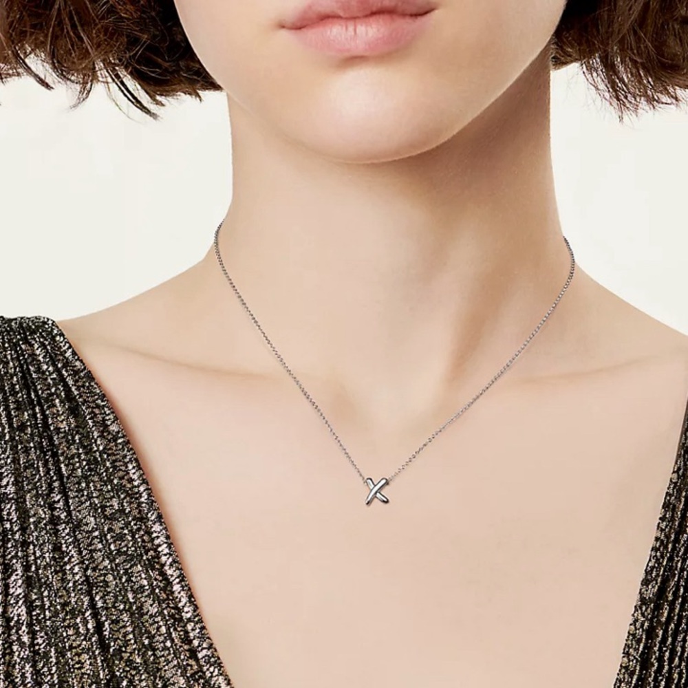 TIFFANY&CO. Silver 925 Paloma Picasso X Pendant Necklace - VGUC